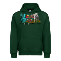Forest Green Peace Love Southdown Sheep Urban Hoodie - LillyAllenDesigns