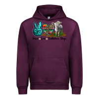 Mauve Wine Peace Love Southdown Sheep Urban Hoodie - LillyAllenDesigns