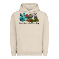Pigment French Oak Peace Love Southdown Sheep Urban Hoodie - LillyAllenDesigns