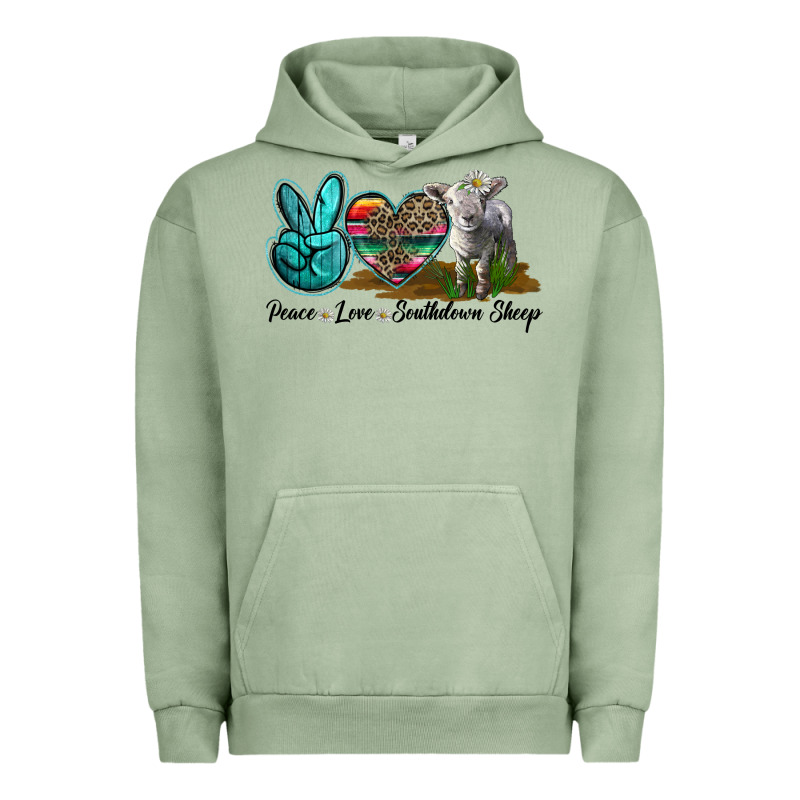 Peace Love Southdown Sheep Urban Hoodie by LillyAllenDesigns | Teevron