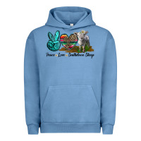 Pigment Pebble Blue Peace Love Southdown Sheep Urban Hoodie - LillyAllenDesigns