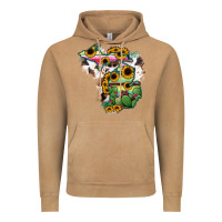 Vintage Camel Cowhide Michigan map Vintage Hoodie - RanaPortraitStore