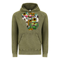 Vintage Olive Cowhide Michigan map Vintage Hoodie - RanaPortraitStore
