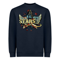 Navy Oh my stars America wings 4th of july Heavyweight Sweatshirt - HowdyJamesFarm
