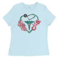 Baby Blue cma  heart Ladies Tee - MaliasSmallBusiness