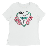 White cma  heart Ladies Tee - MaliasSmallBusiness