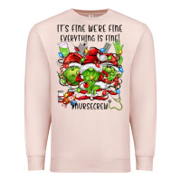 Pale Pink it's fine we're fine everythıng is fine! nursecre Premium Sweatshirt - FaDigitalArtStudio
