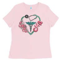 Bubblegum Pink cma  heart Ladies Tee - MaliasSmallBusiness