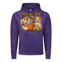 Cloud Purple welcome fall with dogs Vintage Hoodie - LillyAllenDesigns