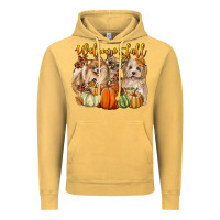 Vintage Mustard welcome fall with dogs Vintage Hoodie - LillyAllenDesigns