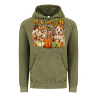 Vintage Olive welcome fall with dogs Vintage Hoodie - LillyAllenDesigns