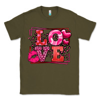 Army Green Love Valentine's Day leopard frame Classic Tee - LillyAllenDesigns