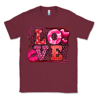 Burgundy Love Valentine's Day leopard frame Classic Tee - LillyAllenDesigns