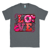 Charcoal Heather Love Valentine's Day leopard frame Classic Tee - LillyAllenDesigns
