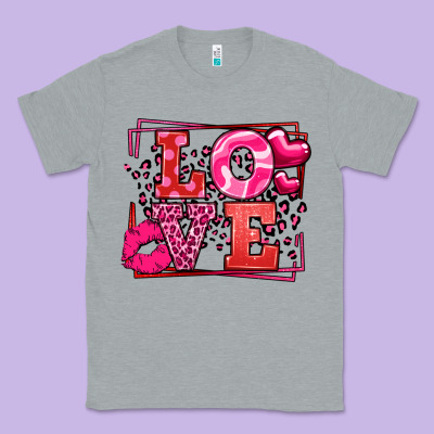 Love Valentine's Day Leopard Frame Classic Tee Designed By Lillyallendesigns