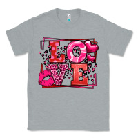 Heather Grey Love Valentine's Day leopard frame Classic Tee - LillyAllenDesigns