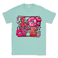 Seafoam Love Valentine's Day leopard frame Classic Tee - LillyAllenDesigns