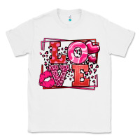 White Love Valentine's Day leopard frame Classic Tee - LillyAllenDesigns
