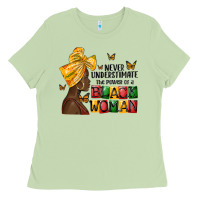 Matcha never understimate the power of a black woman Ladies Tee - MaliasSmallBusiness