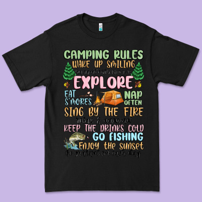 Camping Rules Premium Tee Designed By Maliassmallbusiness