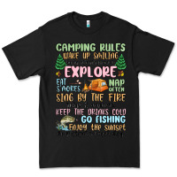 Black camping rules Premium Tee - MaliasSmallBusiness