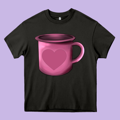 Valentine's Day Heart Mug Heavy Core Tee Designed By Adodesignshop