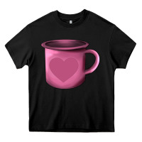 Black Valentine's Day heart mug Heavy Core Tee - AdoDesignShop