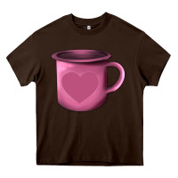 Chocolate Brown Valentine's Day heart mug Heavy Core Tee - AdoDesignShop