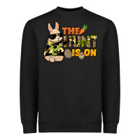 Black The hunt is on Easter Day Heavyweight Sweatshirt - HowdyJamesFarm