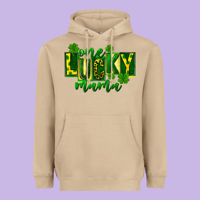One Lucky Mama St Patricks Heavyweight Hoodie Designed By Fadigitalartstudio