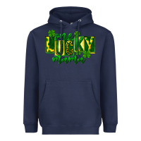 Navy one lucky mama st patricks Heavyweight Hoodie - FaDigitalArtStudio