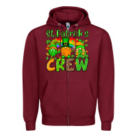Burgundy St. Patrick's Day crew Zipper Hoodie - OliviaCreatesArt