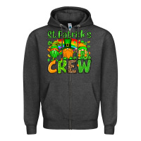 Charcoal Heather St. Patrick's Day crew Zipper Hoodie - OliviaCreatesArt