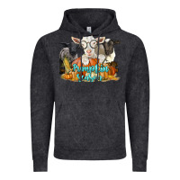 Vintage Black pumpkin season with baby sheeps and goat Vintage Hoodie - LillyAllenDesigns