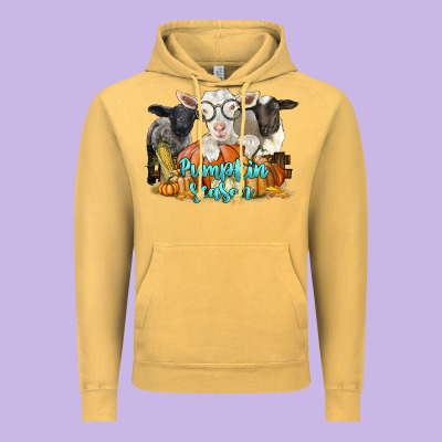 Pumpkin Season With Baby Sheeps And Goat Vintage Hoodie Designed By Lillyallendesigns