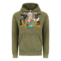 Vintage Olive pumpkin season with baby sheeps and goat Vintage Hoodie - LillyAllenDesigns