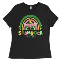 Black shamrock cutie Ladies Tee - MaliasSmallBusiness
