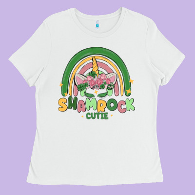 Shamrock Cutie Ladies Tee Designed By Maliassmallbusiness