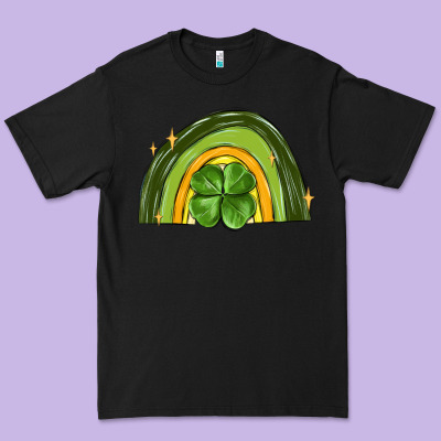 St Patrick S Day Shamrock Rainbow Premium Tee Designed By Maliassmallbusiness