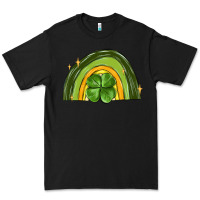 Black st patrick s day shamrock rainbow Premium Tee - MaliasSmallBusiness