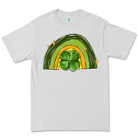 Dove Grey st patrick s day shamrock rainbow Premium Tee - MaliasSmallBusiness