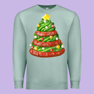Green Chocolate Christmas Cookie Cake Premium Sweatshirt Designed By Fadigitalartstudio