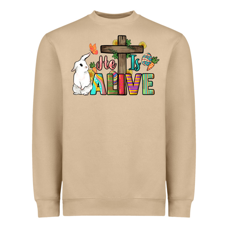 He Is Alive Easter Day Heavyweight Sweatshirt by HowdyJamesFarm | Teevron