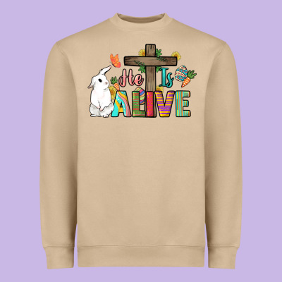 He Is Alive Easter Day Heavyweight Sweatshirt Designed By Howdyjamesfarm