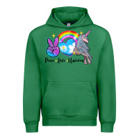 Emerald peace love unicorn Urban Hoodie - LillyAllenDesigns