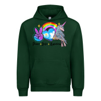 Forest Green peace love unicorn Urban Hoodie - LillyAllenDesigns