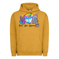Pigment Peanut Butter peace love unicorn Urban Hoodie - LillyAllenDesigns