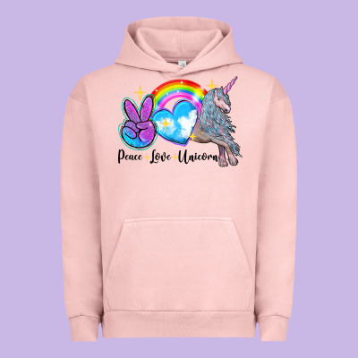 Peace Love Unicorn Urban Hoodie Designed By Lillyallendesigns