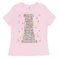Bubblegum Pink jesus names believe Ladies Tee - MaliasSmallBusiness
