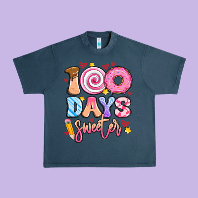 100 Days Sweeter Urban Heavy Tee Designed By Artiststas